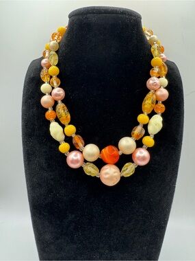 Vintage Japan Double Strand Beaded Necklace